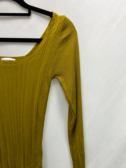 TOPSHOP.Mustard fine knit sweater T.XS