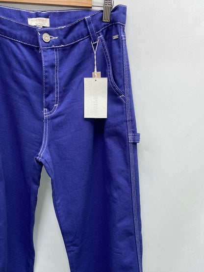 PULL&BEAR.Pantalones anchos morados T.36