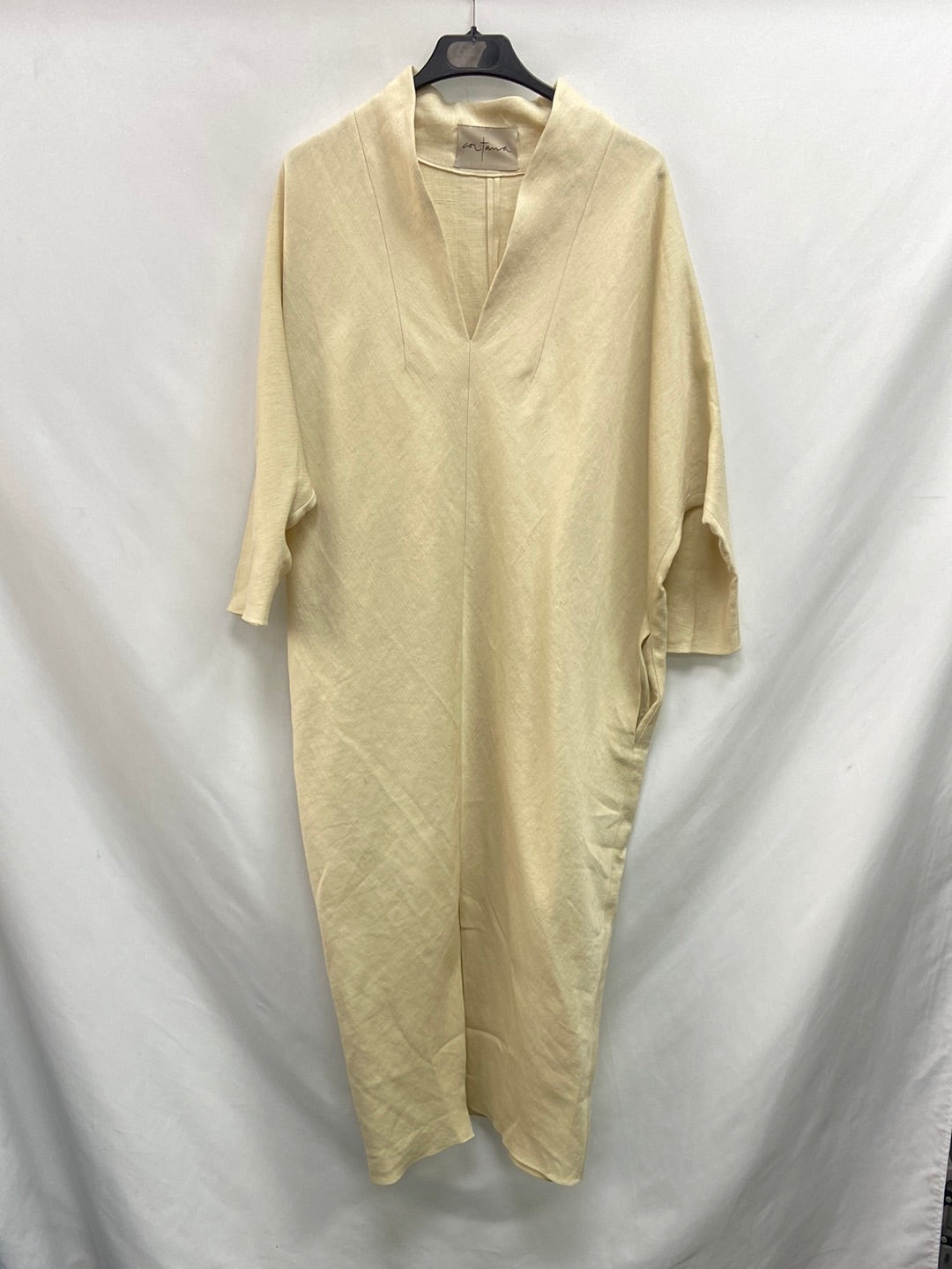 CORTANA. Long beige linen dress size 38