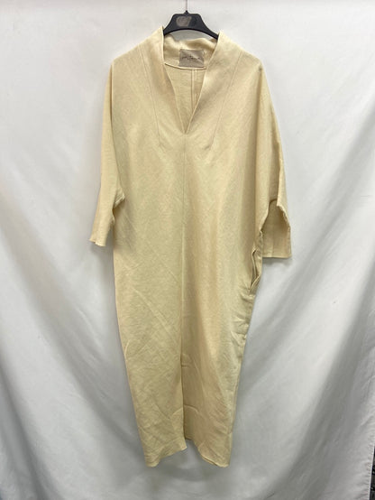 CORTANA. Long beige linen dress size 38