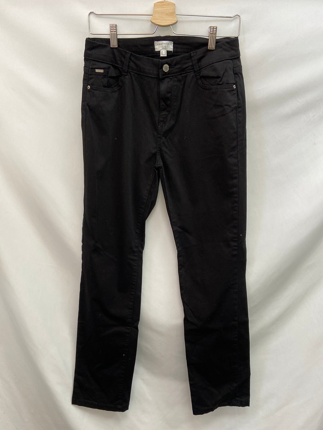 CORTEFIEL. Black straight-leg trousers, size 40