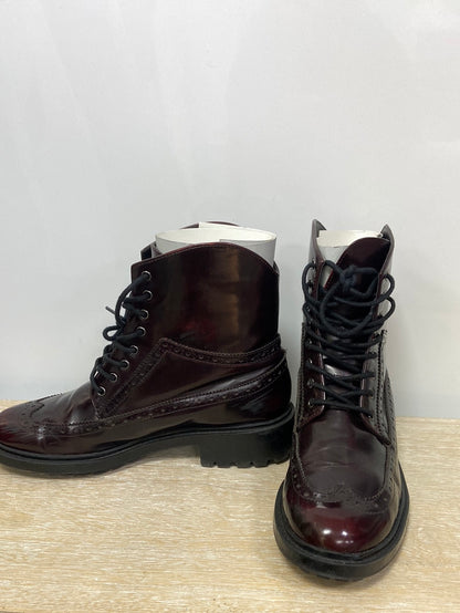 ZARA. Burgundy lace-up ankle boots T40 (Tara)