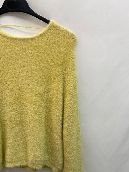 PULL&amp;BEAR. Yellow TS fuzzy sweater