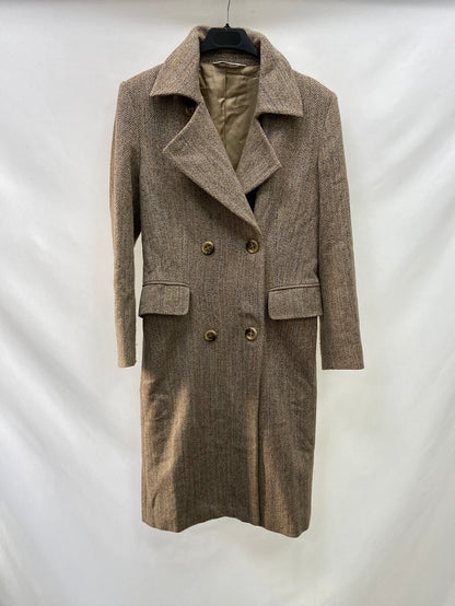 C2C. Abrigo beige de espiga cruzado T. xs/s