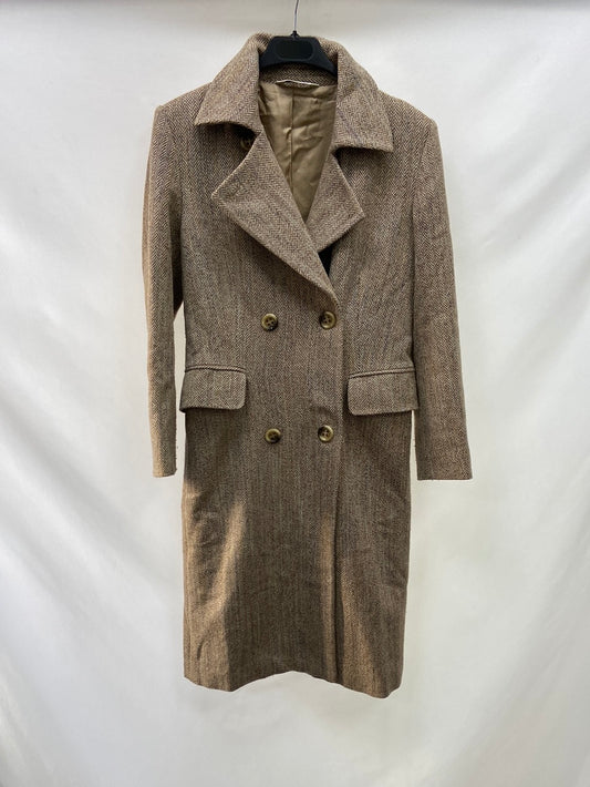 C2C. Abrigo beige de espiga cruzado T. xs/s