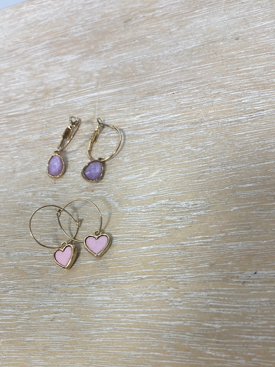 OTRAS.Set aritos gota y corazón