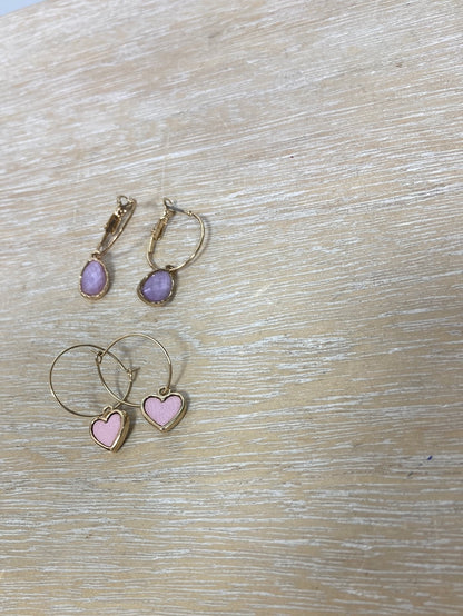 OTRAS.Set aritos gota y corazón