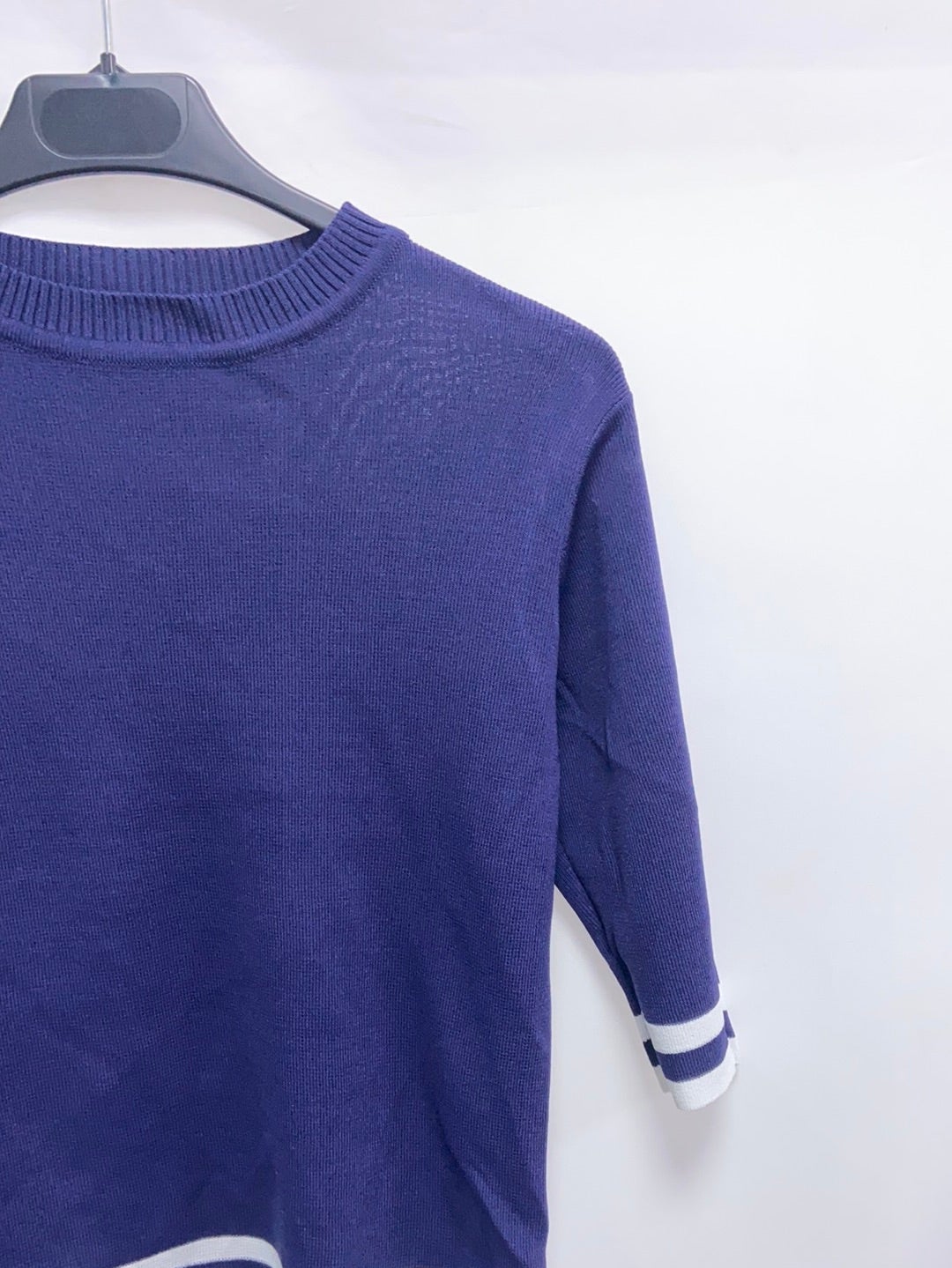 TERIA YABAR. Camiseta punto azul T.s