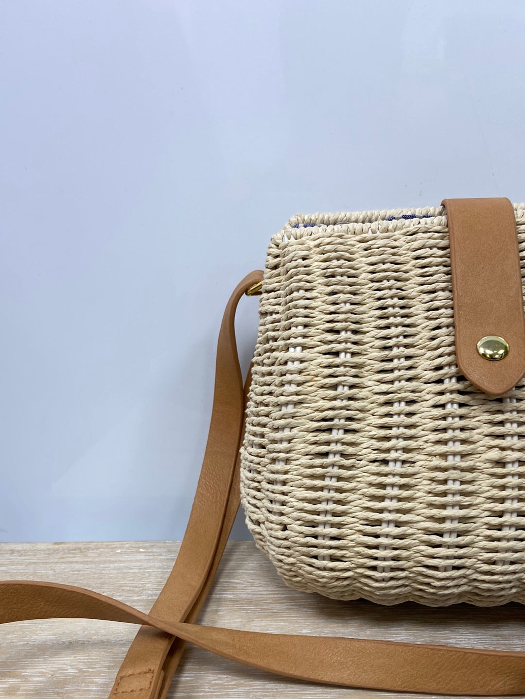 FOSCO. Bolso rafia beige