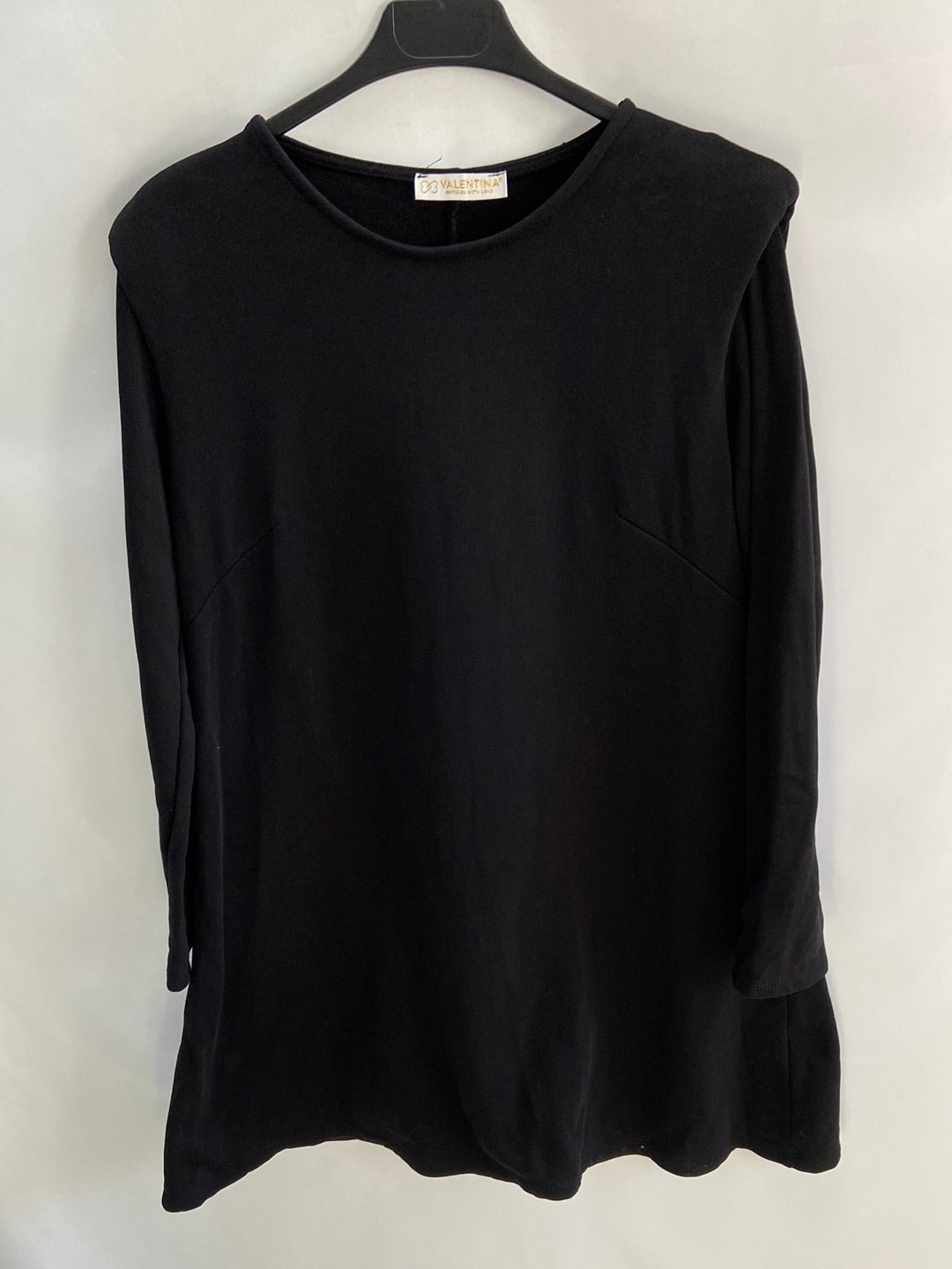 VALENTINA.Vestido corto negro sudadera T.L