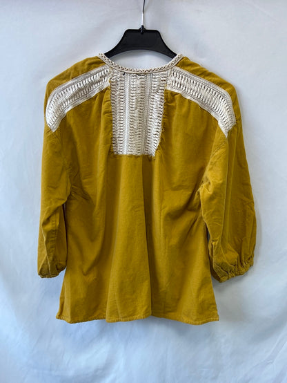ZARA.Blusa mostaza micropana T.S
