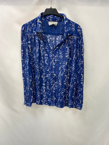 BA&amp;SH.Blue printed blouse T0 (XS)