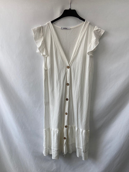 ARMONIAS.Vestido blanco botones T.L