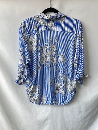 ZARA.Blusa rayas y flores T.S