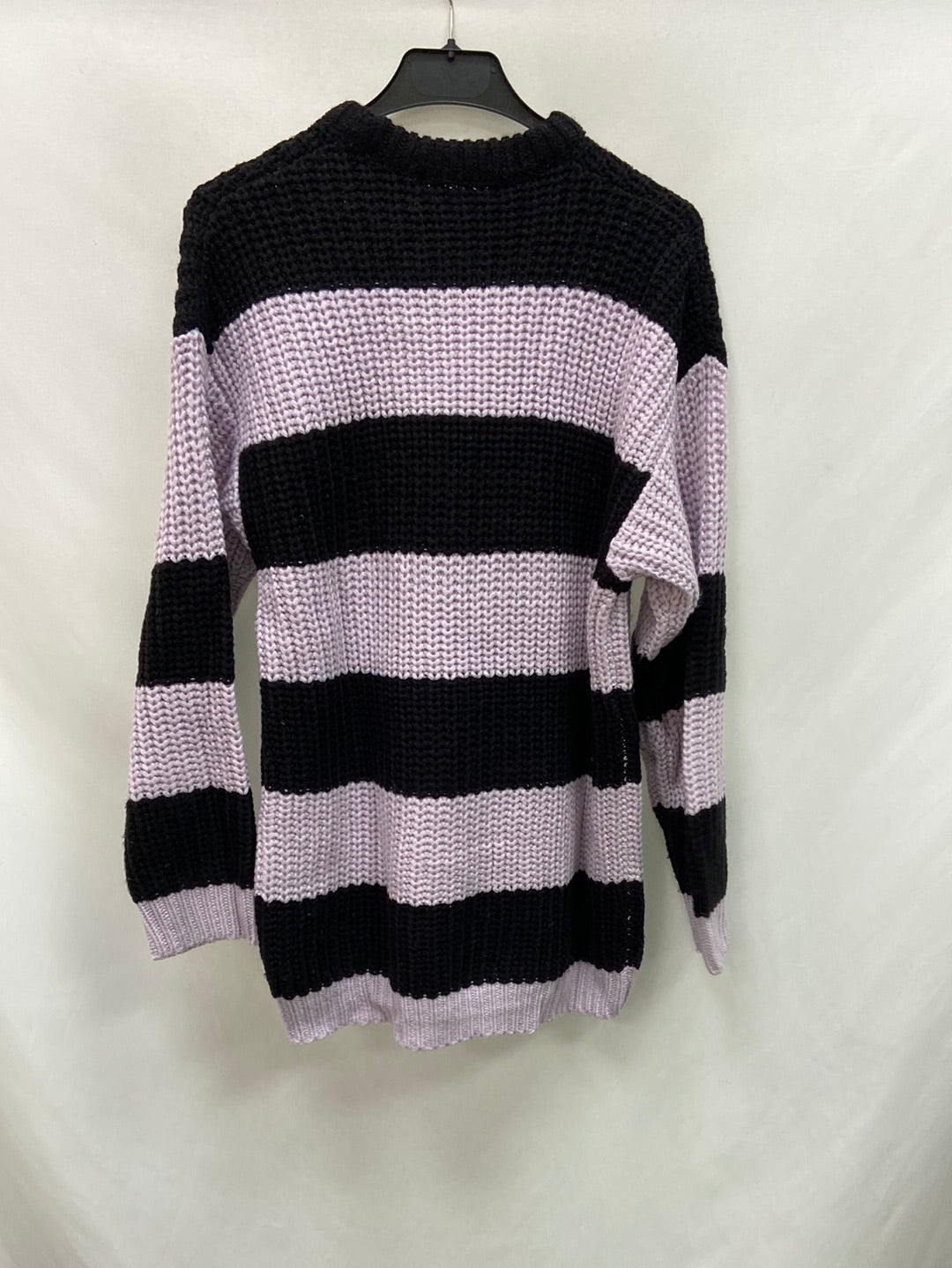 OTRAS.Jersey punto rayas malva y negroTU (S/M)