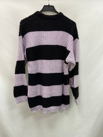 OTRAS.Jersey punto rayas malva y negroTU (S/M)