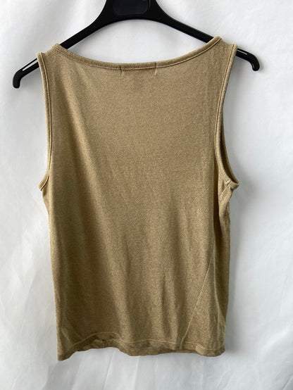 RALPH LAUREN. Top punto dorado T.s