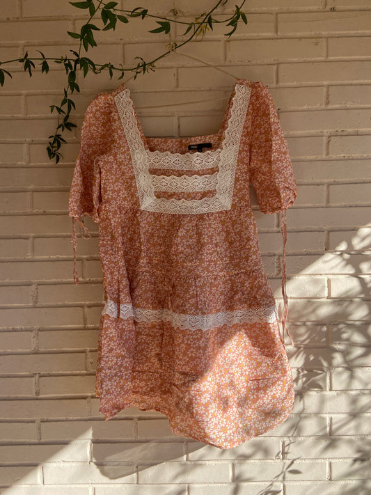 Vestido corto flores T.36