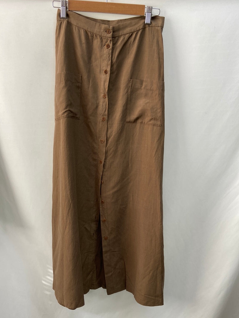 CORTANA.Camisa marrón lino t.38