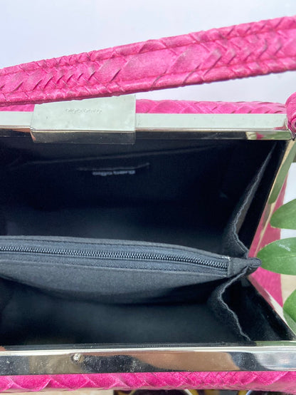 OLGABERG. Bolso trenzado rosa