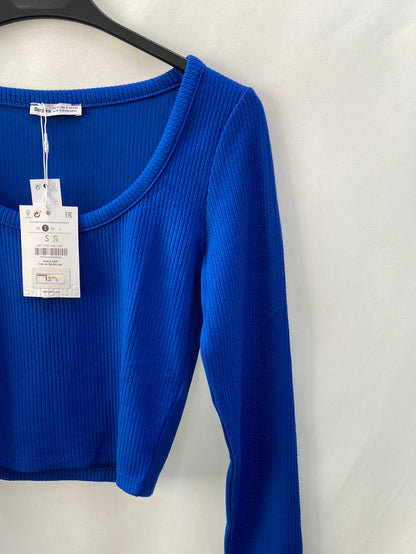 BERSHKA. TS ribbed knit T-shirt