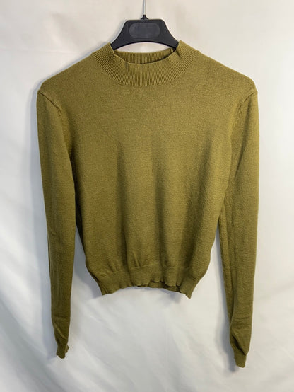 PULL&BEAR.Jersey finito verde T.s