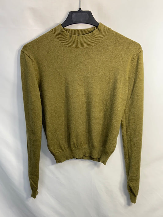 PULL&BEAR.Jersey finito verde T.s