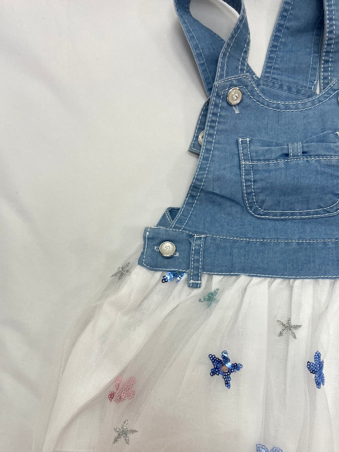 OTRAS. Vestido denim tull T.12 meses