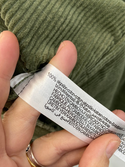 ZARA. Oversized green corduroy vest TS