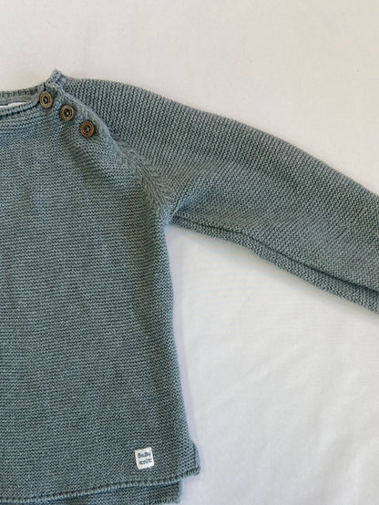 ZARA. Jersey azul verdoso punto T.12/18 M