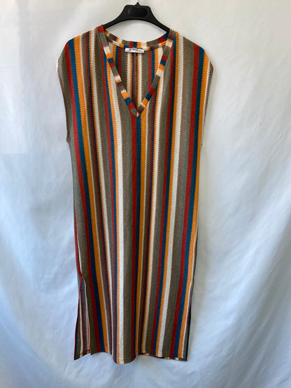 ZARA.Vestido punto fino semitransparente T.S