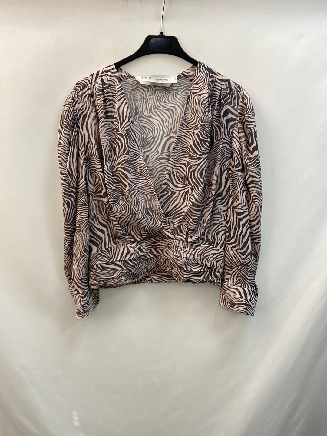 IRO.Animal print crossed blouse T.38