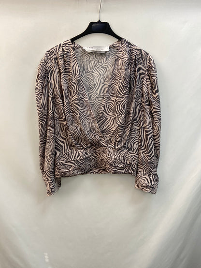 IRO.Animal print crossed blouse T.38