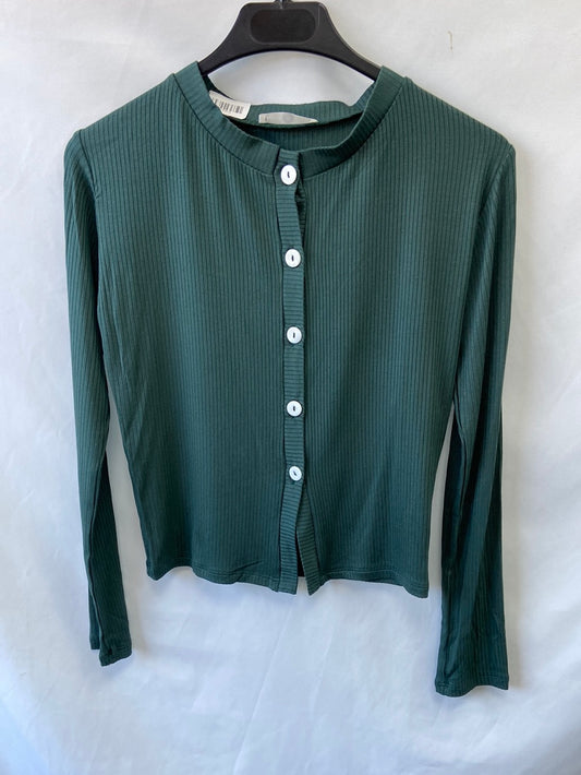 OTHERS.Green ribbed knit top T. S