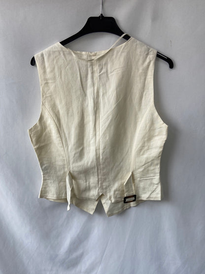 OYSHO.Top/chaleco Lino beige T.M