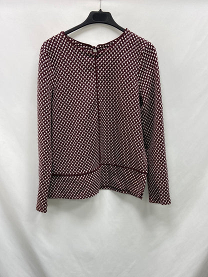 SFERA. Top jaspeado burdeos T.S