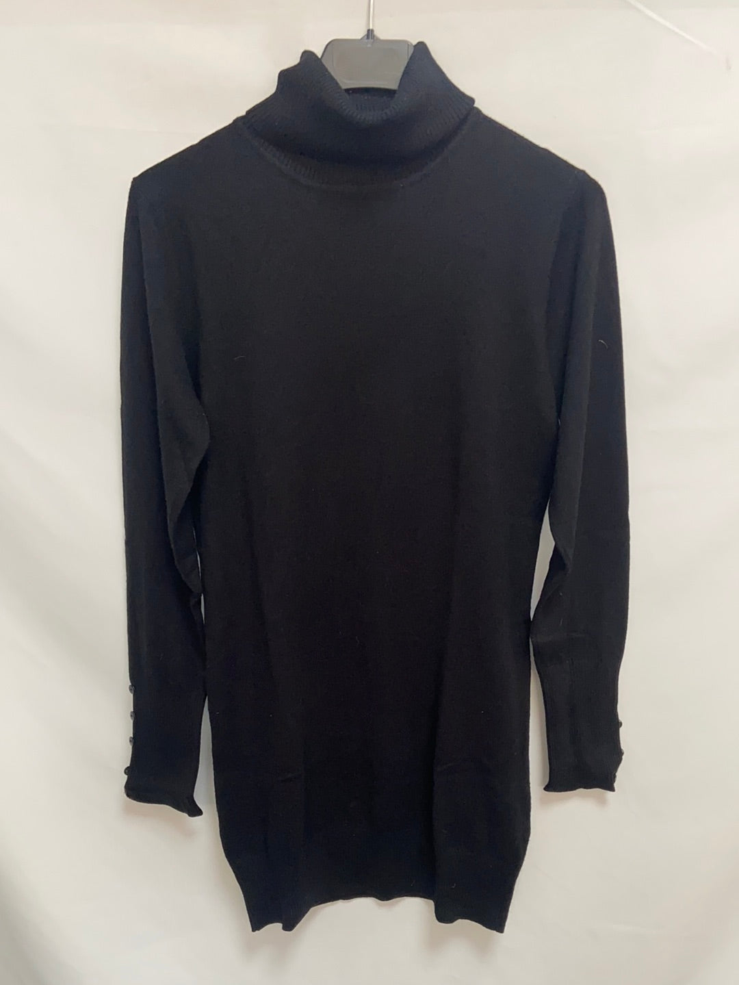 EVAROSA.Jersey negro larguito cuello vuelto T.l/XL