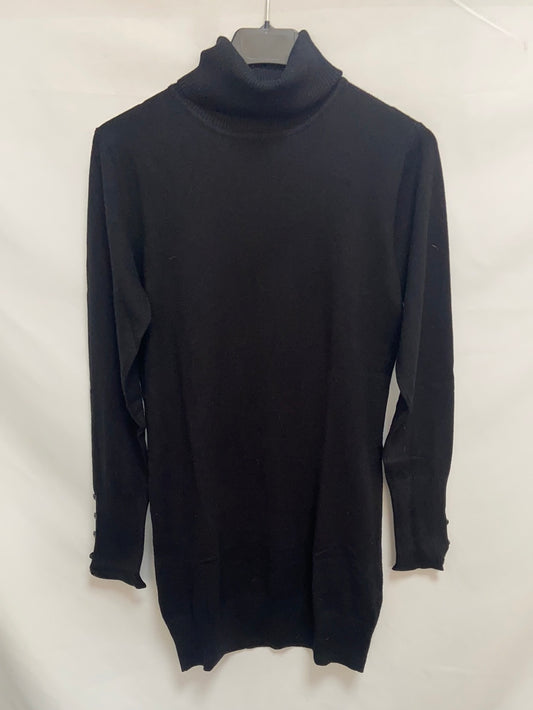 EVAROSA.Jersey negro larguito cuello vuelto T.l/XL