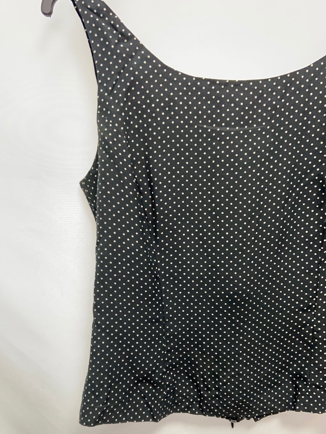 SUPERMIL. Black top with white polka dots TS