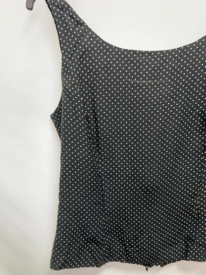 SUPERMIL. Black top with white polka dots TS