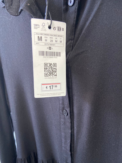 STRADIVARIUS.Vestido negro camisero T.M