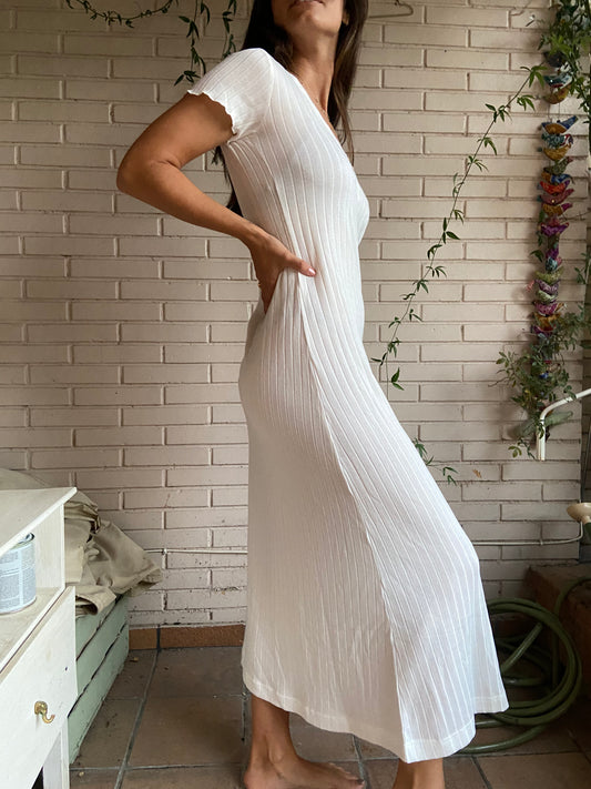 White ribbed Ts dress
