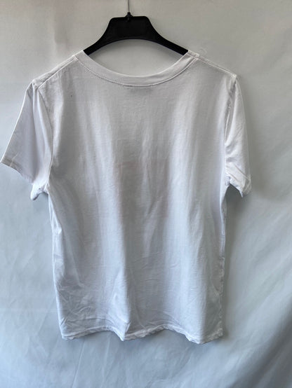 VALENTINA.Camiseta blanca gato T.L(M)