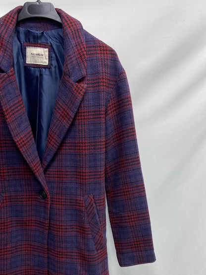 PULL&amp;BEAR. Checked cloth coat Tm