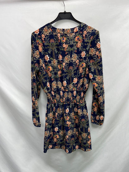 DAPHNEA. Vestido azul flores T.