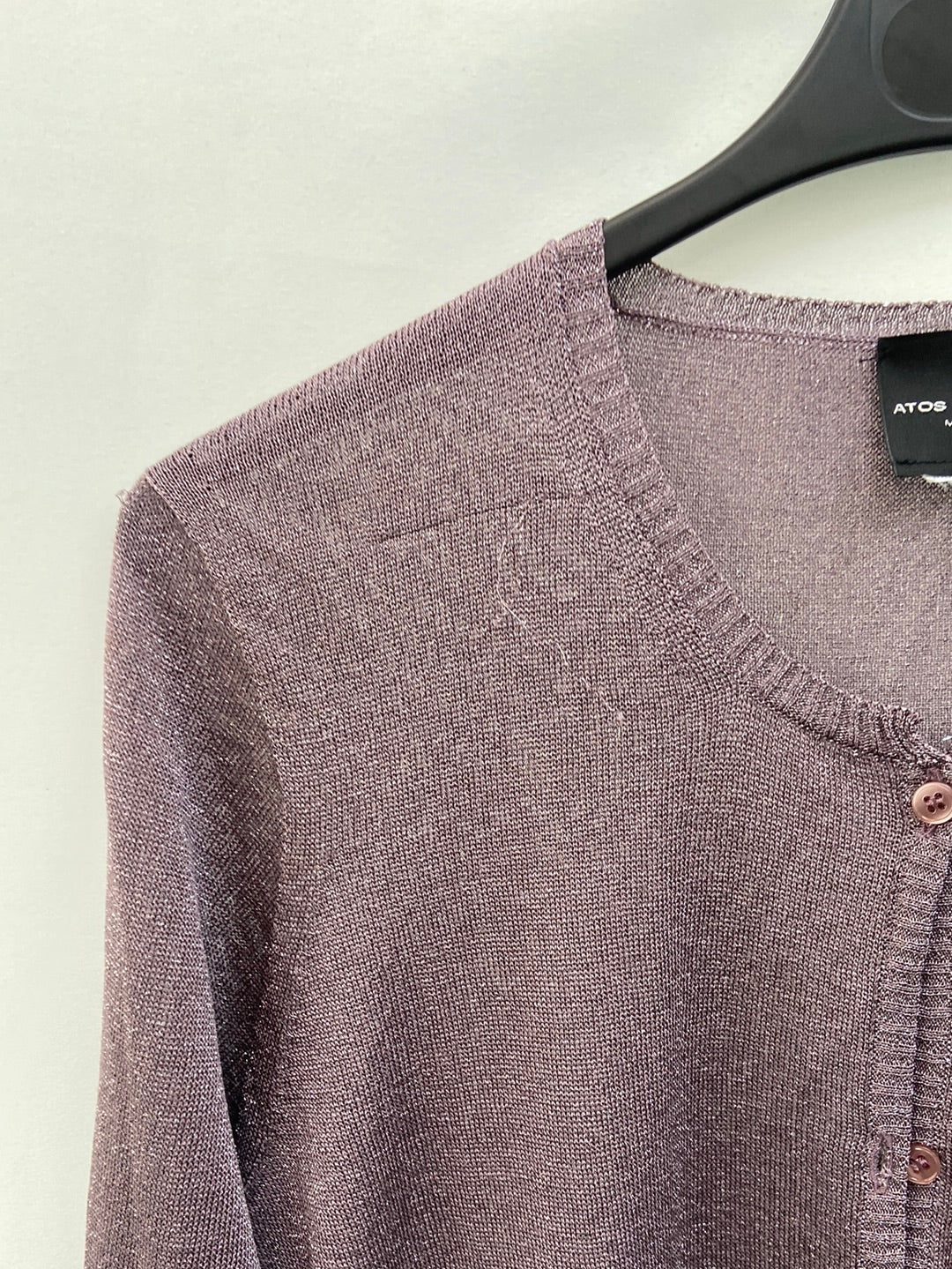 ATOS LOMBARDINI. Purple cardigan T.36 (Tara)