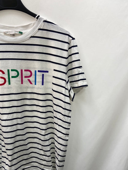 ESPRIT.Camiseta logo rayas T.L