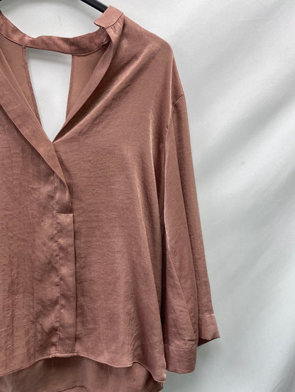 ZARA.Blusa nude T.XS
