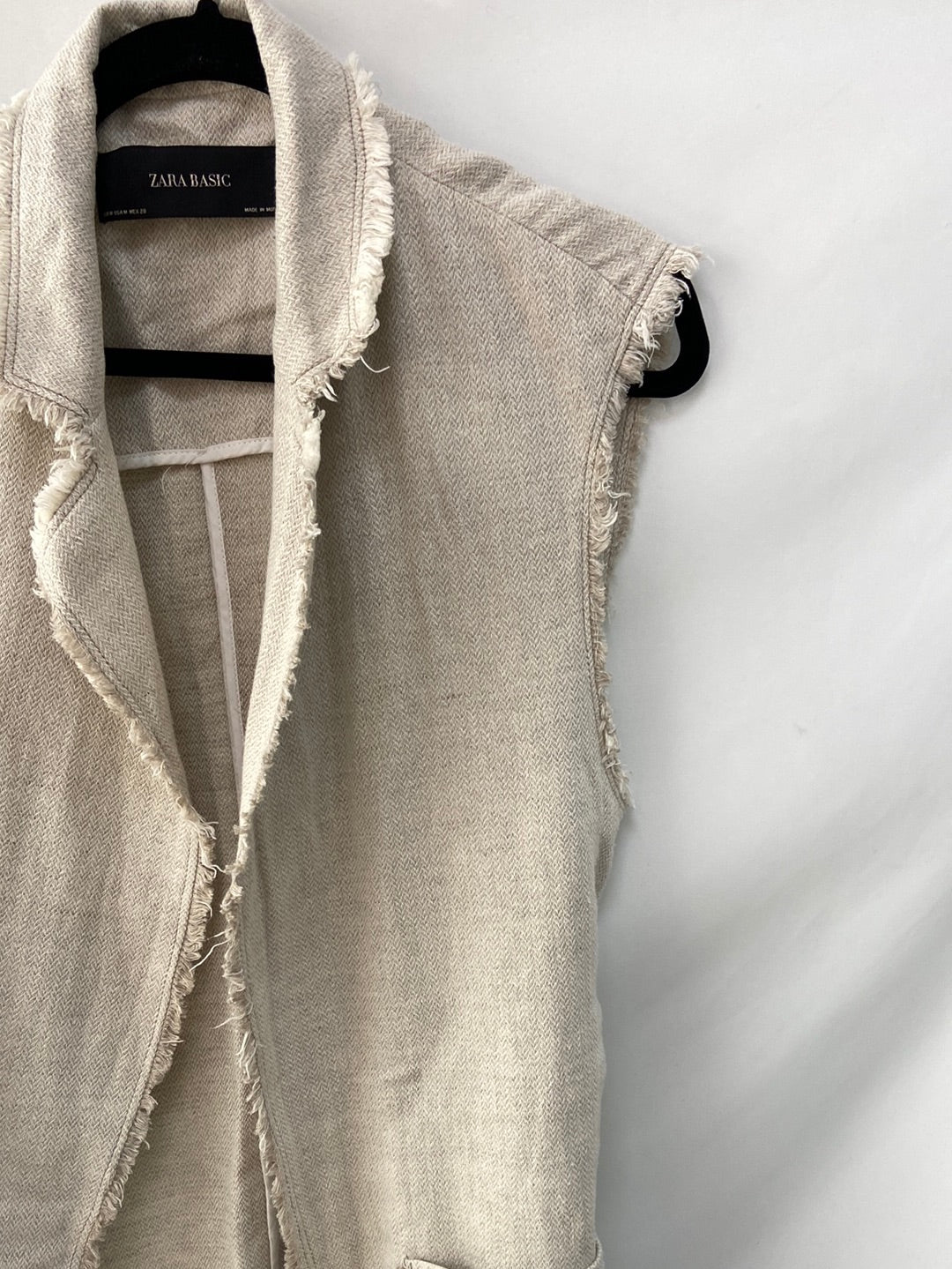 ZARA.Long linen vest Tm