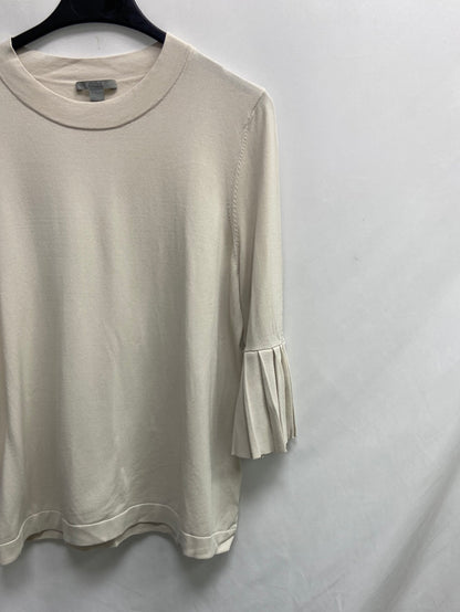 COS. Camiseta beige tablas T.m